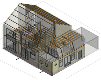 opengewerkt 3d BIM model